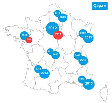 Les régions qui recrutent le plus : l’Île-de-France, Rhône-Alpes et l’Ouest