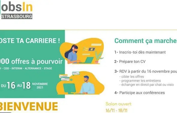 Un salon virtuel en Alsace avec « près de 1.000 jobs » à pourvoir.