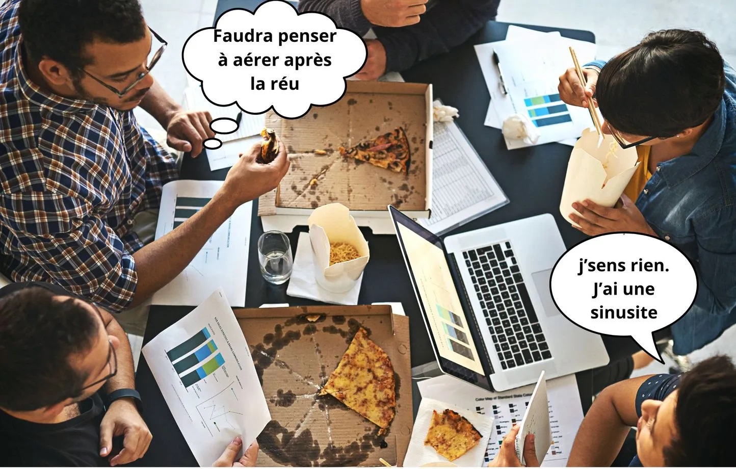 Ces relous qui mangent au bureau devant leur ordi et embaument la pièce